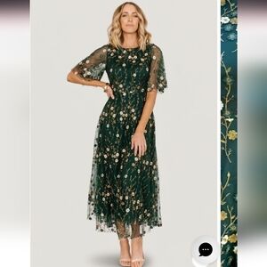 BalticBorn Arabella embroidered tulle maxi Dress Size M, NWT